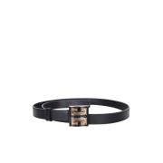 Zwarte Leren Riem met 4G Gesp Givenchy , Black , Dames