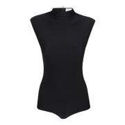 Glanzende Bodysuit met Rits Max Mara , Black , Dames