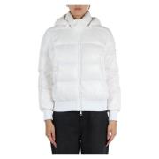 Korte gewatteerde jas met logopatch Armani Exchange , White , Dames