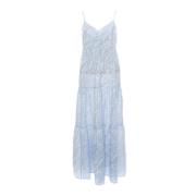 Feminine V-hals Jurk met Ruches Lala Berlin , Blue , Dames