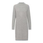 Grijze Melange Gebreide Jurk met Lange Mouwen Kaffe , Gray , Dames