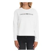 Ronde hals Sweatshirt met Frontprint Emporio Armani , White , Dames