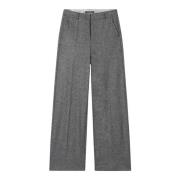 Melange Wolflanel Wideleg Broek Luisa Cerano , Gray , Dames