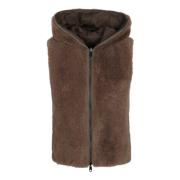 Luxe Omkeerbaar Shearling Vest Brunello Cucinelli , Beige , Dames