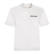 Stijlvol Wit T-shirt met Logo Palm Angels , White , Dames