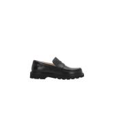 Zwarte Penny Mocassin Platte Schoenen Loewe , Black , Dames