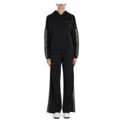 Modal Sporty Tracksuit Wide Leg Emporio Armani EA7 , Black , Dames