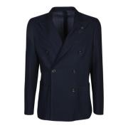 Blauwe Dubbelrijige Blazer Lardini , Blue , Heren