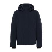 Navy Blauw Gewatteerd Jack met Afneembare Capuchon Woolrich , Blue , H...