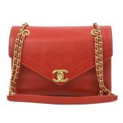 Pre-owned Leather chanel-bags Chanel Vintage , Red , Dames