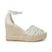 Witte Stijlvolle Dames Sandalen Espadrilles , White , Dames