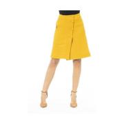 Wollen Rok Knoopsluiting Zijzak Jacob Cohën , Yellow , Dames