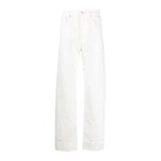 Witte Denim Broek met Twist Details Lanvin , White , Heren