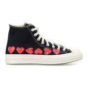 Zwarte Multi Heart Hi-Top Sneakers Comme des Garçons Play , Black , Da...