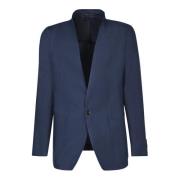 Blauwe Linnen Blazer Elegante Stijl Tagliatore , Blue , Heren