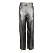 Luxe Grijze Zijden Broek Brunello Cucinelli , Gray , Dames