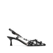 Kristallen Gesp Slingback Hakken Roberto Festa , Black , Dames