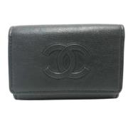 Pre-owned Leather key-holders Chanel Vintage , Black , Dames