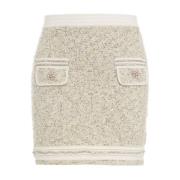 Glitter Mini Rok met Zakken Blugirl , Beige , Dames