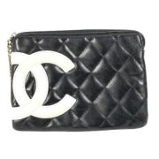 Pre-owned Leather wallets Chanel Vintage , Black , Dames