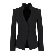 Zwarte Cady Crepe Blazer Emporio Armani , Black , Dames