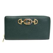 Pre-owned Leather wallets Gucci Vintage , Green , Dames