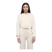 Cropped hoodie met verstelbaar trekkoord John Richmond , White , Dames