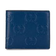 Pre-owned Leather wallets Gucci Vintage , Blue , Heren