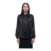 Satijnen Pofmouw Blouse John Richmond , Black , Dames