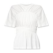 T-shirt met ruches Alexander McQueen , White , Dames