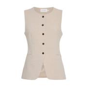 Mirabelle Michelle Vest Moss Copenhagen , Beige , Dames