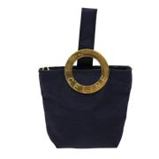 Pre-owned Fabric clutches Celine Vintage , Blue , Dames