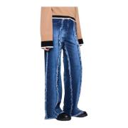 Wijde Pijp Fringe Jeans Silvian Heach , Blue , Dames