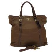 Pre-owned Nylon totes Prada Vintage , Brown , Dames