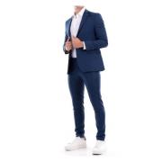 Blauw effen geknoopt pak voor mannen Mulish , Blue , Heren