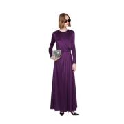 Gekruiste V-hals Lange Gedrapeerde Jurk Silvian Heach , Purple , Dames