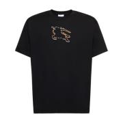 Casual Katoenen T-shirt Burberry , Black , Heren