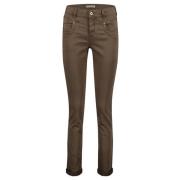 Ontspannen Jog Kleur Broek Red Button , Brown , Dames