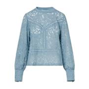 Lange Mouw Bree Top Blouse Beaumont , Blue , Dames