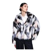 Korte Faux Fur Multicolor Jas Silvian Heach , Multicolor , Dames