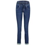 Denim Jog Jeans Tessy Style Red Button , Blue , Dames