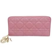 Pre-owned Leather wallets Dior Vintage , Pink , Dames