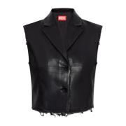 Vest met ruwe afwerking G-Baryt Diesel , Black , Dames