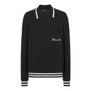 Lange mouwen wollen poloshirt met handtekeningborduursel Balmain , Bla...