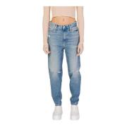 Blauwe Katoenen Jeans met Zakken Calvin Klein Jeans , Blue , Dames