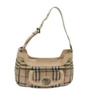 Pre-owned Leather shoulder-bags Burberry Vintage , Beige , Dames