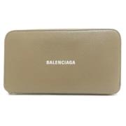 Pre-owned Leather wallets Balenciaga Vintage , Beige , Dames