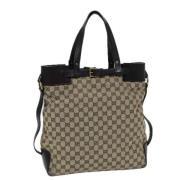 Pre-owned Canvas totes Gucci Vintage , Beige , Dames