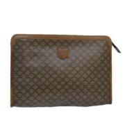 Pre-owned Leather clutches Celine Vintage , Beige , Dames