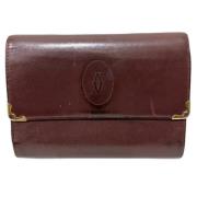 Pre-owned Leather wallets Cartier Vintage , Red , Dames